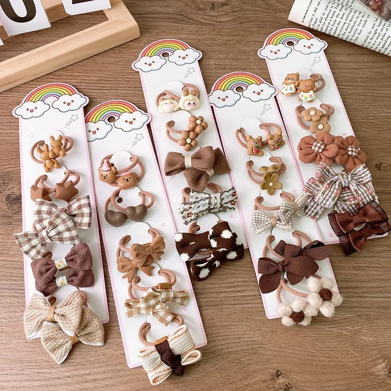 

2024 Cute Cartoon Flower Bow Children Small Scrunchie Baby Girl Kid Elastic Hair Rubber Bands Accessories Tie Hair Rope Headwear