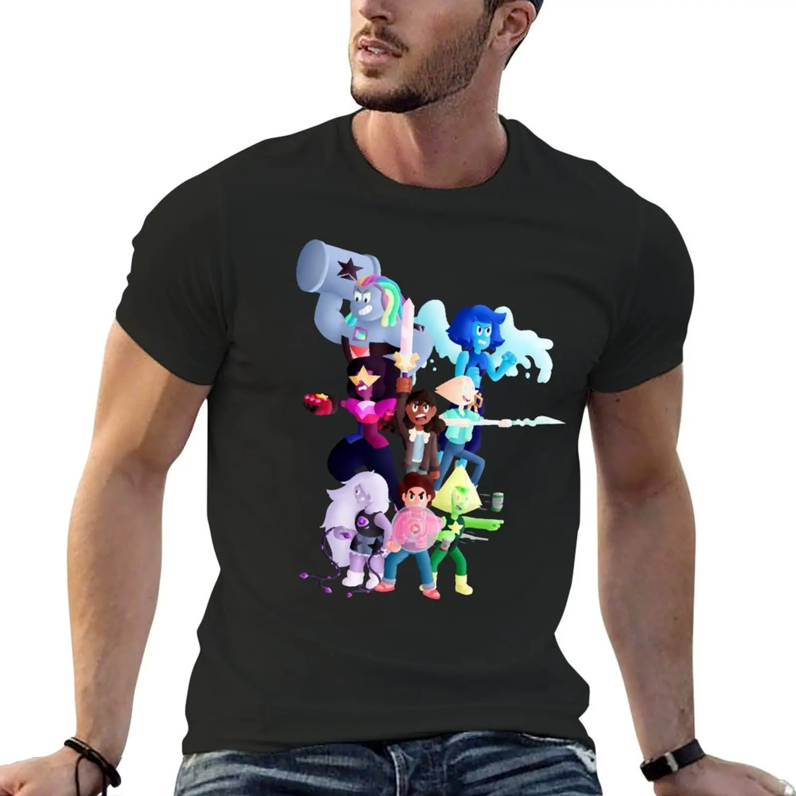 

Steven Universe: The Crystal Gems T-Shirt man t shirt blue archive quick drying t shirts for men cotton