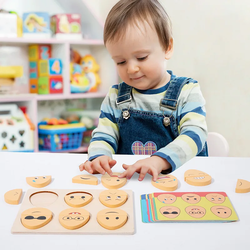 Children Montessori Parish Board Games Expression & Emotion Egg Sorters Matching Puzzles Thinking Games Early Educational Toys 6
