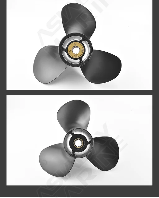 10.3×13 Outboard Propeller Aluminum Fit Mercury Boat Engines 25HP – 70HP Pressed-In Hub 4 Blades - Foto 8
