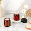 4oz Amber Empty Cosmetic Containers Round Airtight Glass Jar with Inner Liners black Lids for Storing Lotions,Powders,Ointments 6