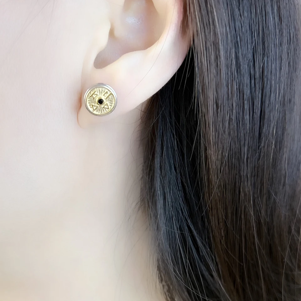 Boucles D'oreilles Homme En Or - 9 Mm, Forme Cerf-volant, Micro Pavé CZ