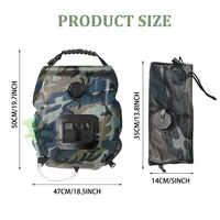 Sac de douche solaire 20L, chauffage solaire, sac de douche de camping, tuyau parfait, pommeau de douche commutable marche-arrêt, douche portable 6