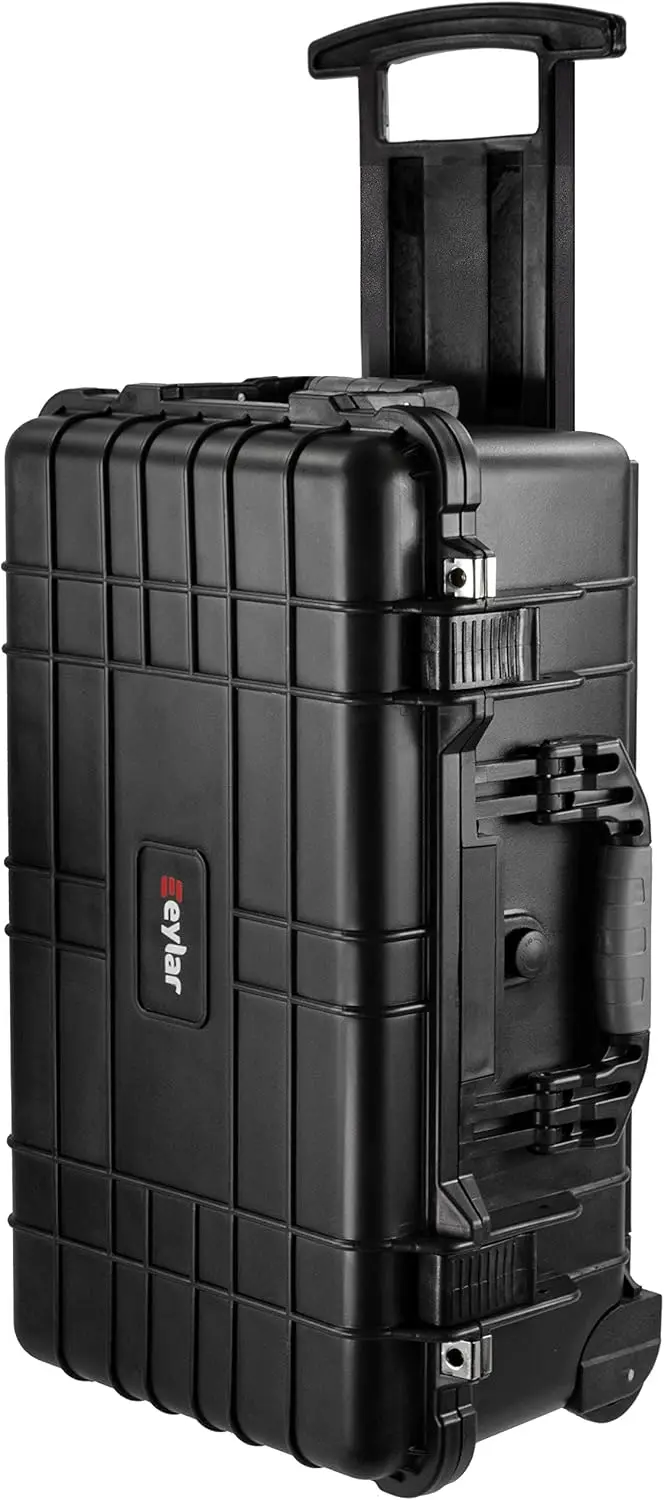 Carry-On Travel Roller Gear, Camera, Drones, Tools, Equipment Hard Case Waterproof with Foam Black 2