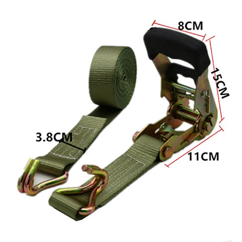 1Set Buckle Tie-Down Belt Cargo Straps For Car Motorcycle Strong For Luggage Bag Ratchet Bike With Rope Belt Metal Buckle Tow