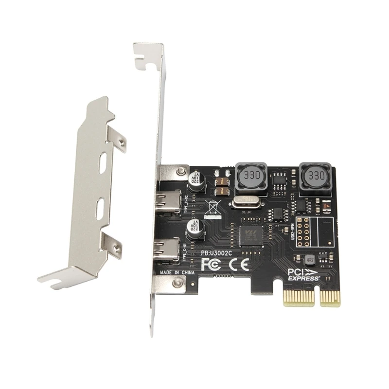 

Адаптер PCIE1X на 2 порта USB3.1 TypeC 2-портовая карта расширения TypeC PCIe Быстрая передача данных 96BA