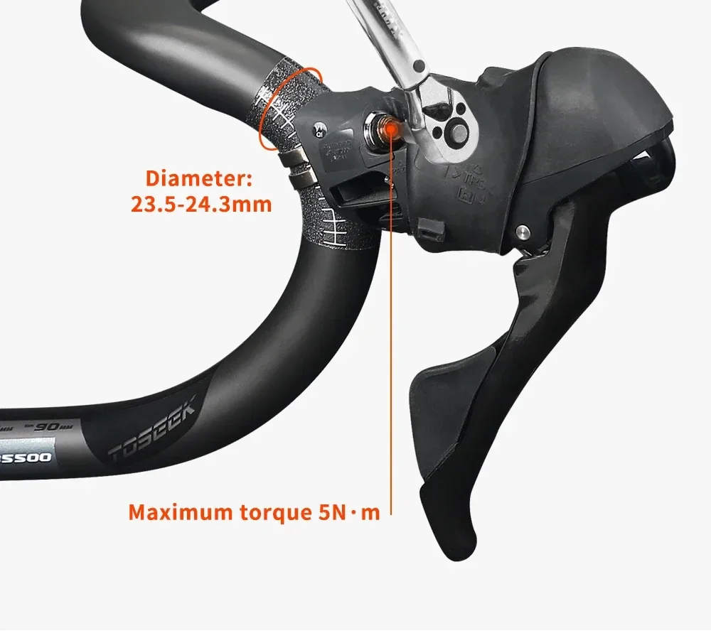 TOSEEK TR5500 T800 Carbon Fahrradlenker Rennrad Integrierter Lenker mit Fahrradcomputerhalterung Vollständig interne Kabelführung – Detail 15