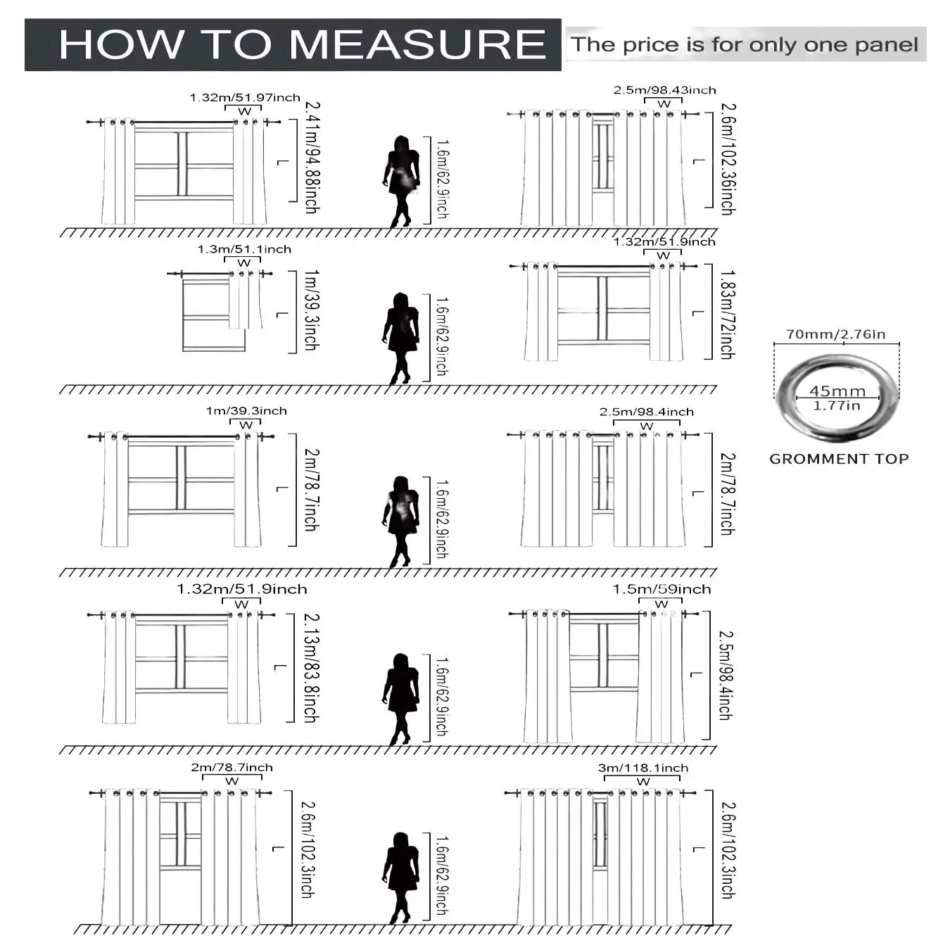 Blackout Curtain 1Pcs Modern Minimalist Heat Insulation All-Season Universal Drapes for Bedroom Living Room Rod Pocket