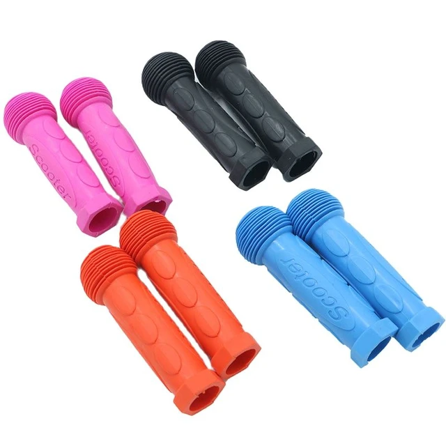 Poignées de guidon en caoutchouc coordonnantes pour enfants, vélo,  tricycle, planche à roulettes, scooter, coloré, bleu, rouge - AliExpress