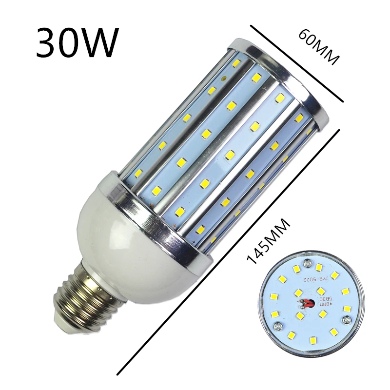 

LED Bulb Aluminum shell lamp 30W 110V 220V E14 E26 E27 B22 LED Corn light street lamp Cool Warm White