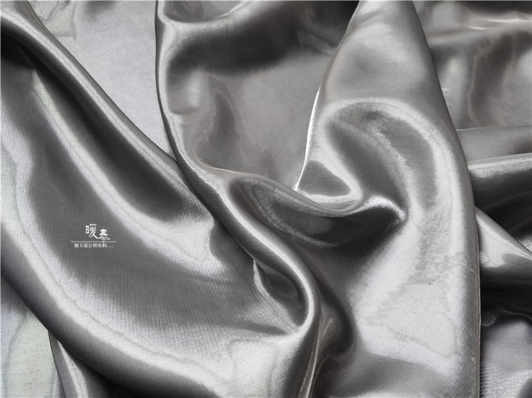 Width 57'' Grey Crystal Reflective Soft Smooth Satin Fabric By The Half  Yard For Windbreaker Down Jacket Shirt Dress Material - AliExpress