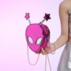 Alien Pattern Shoulder Bag PU Leather Halloween Purse for Women Chain Crossbody Messenger Bag Halloween Female Girls Chic Purse 5