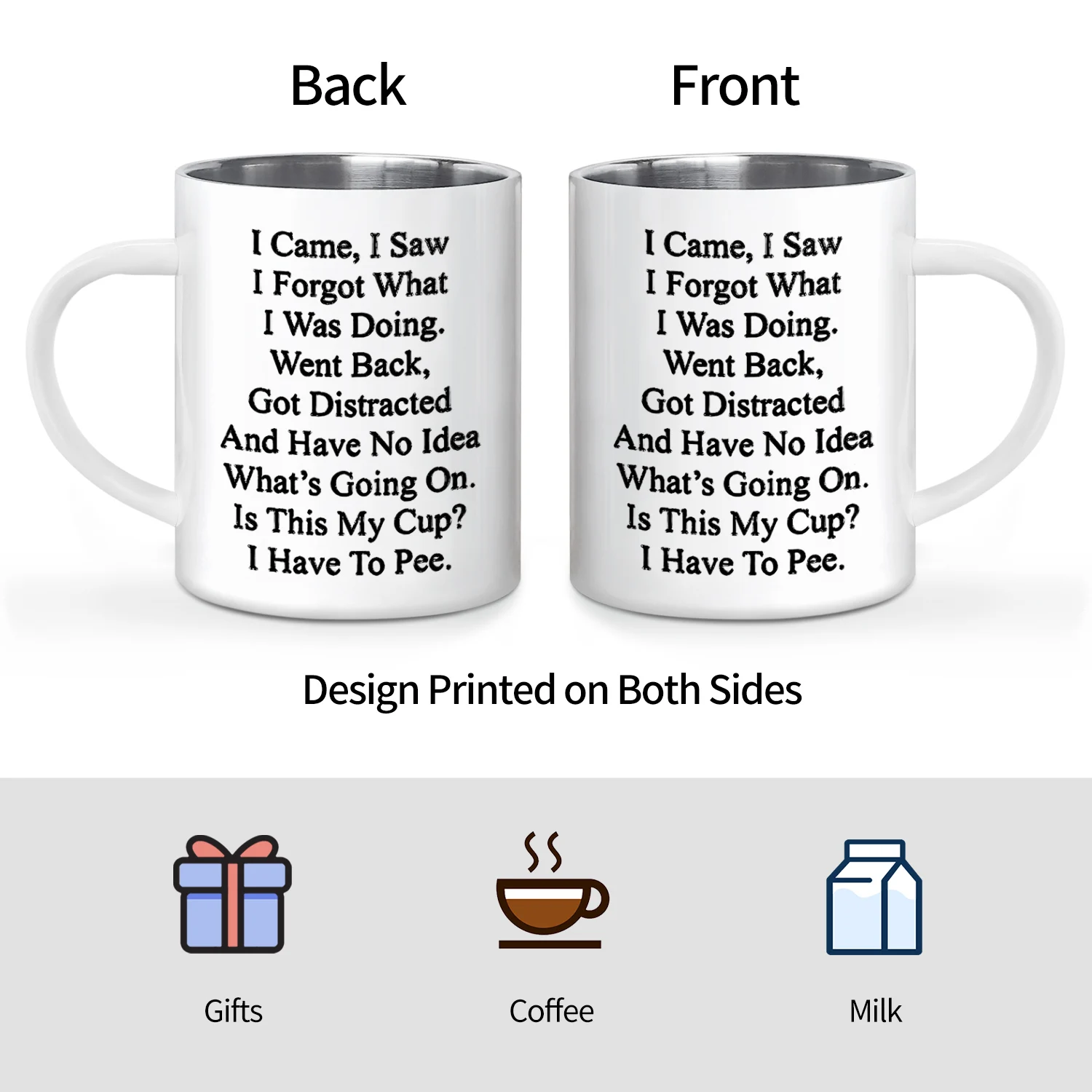 كوب قهوة ستانلس ستيل - 10 أوقية - Coffee Mug Stain...