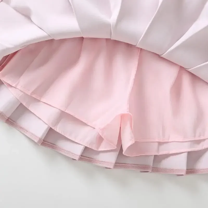 Children Summer Skirts Girls Mini Skirts Vintage Pleated Skirt Korean Tennis Short Student Uniform Skirts Harajuku Kawaii Skirt 6