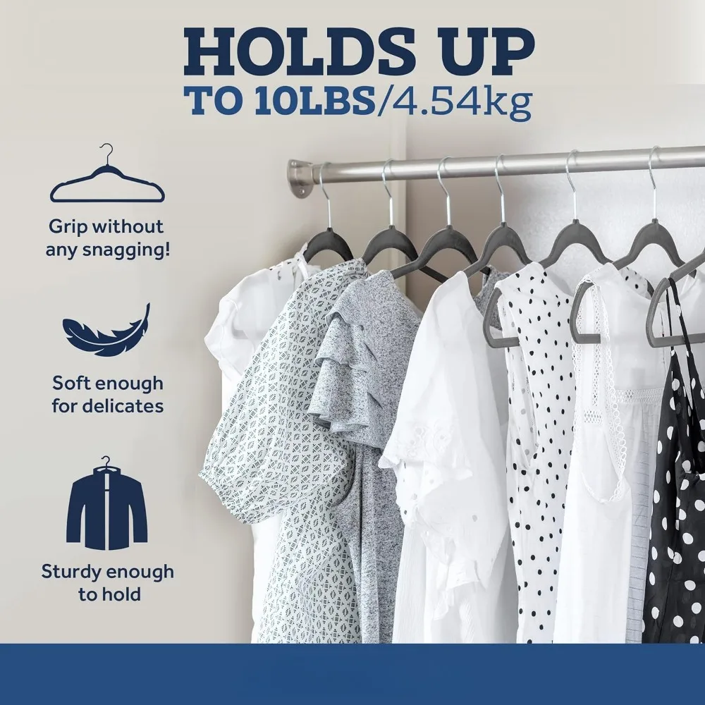Heavy Duty Hangers Coats Pants Dress Non Slip Space Saving Felt Hanger Cloth Organizer Clothes Drying Rack Home Accessories 4