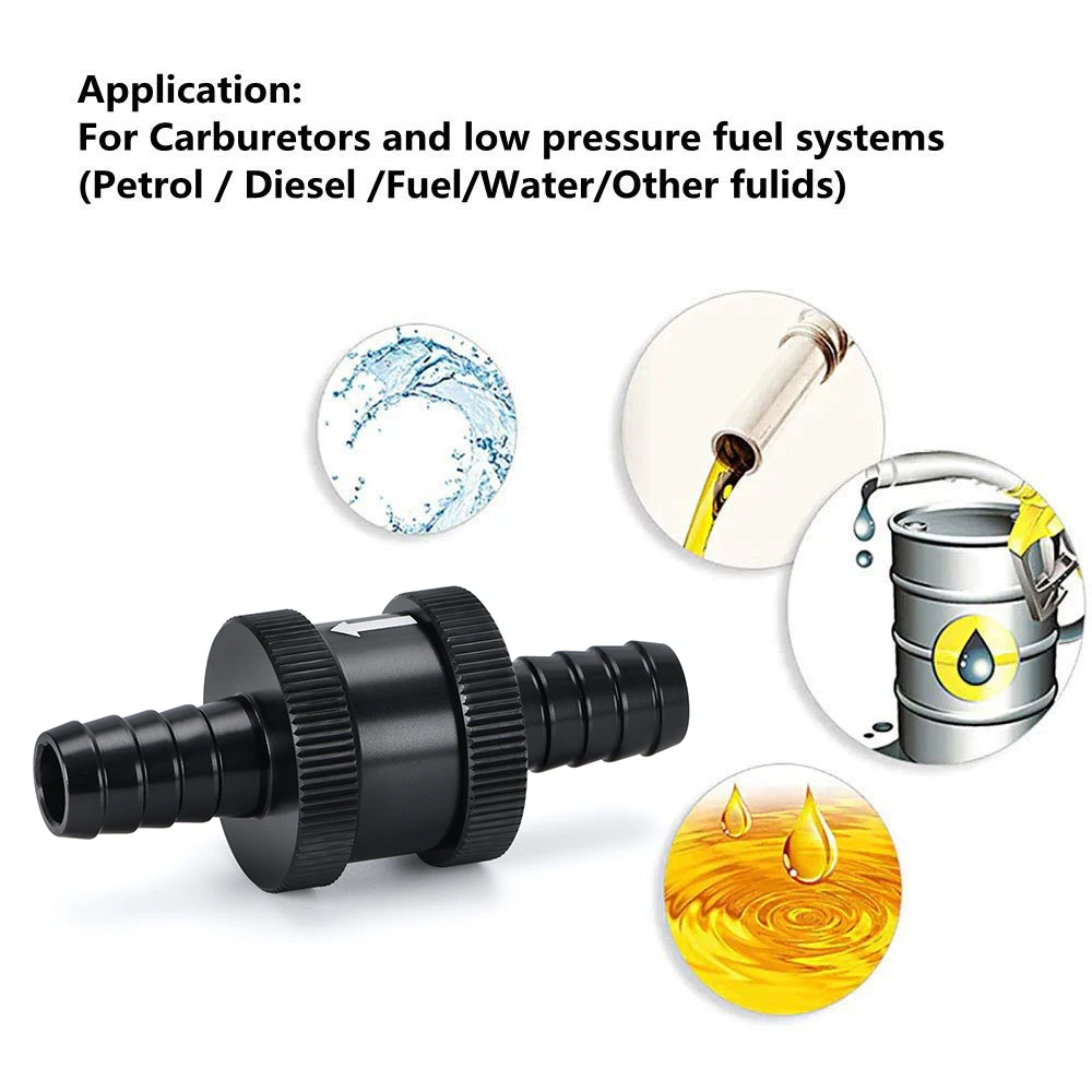 WLR-3/8" 10mm Non Return One Way Fuel Check Valve Aluminum Alloy Petrol Diesel WLR-FCV10