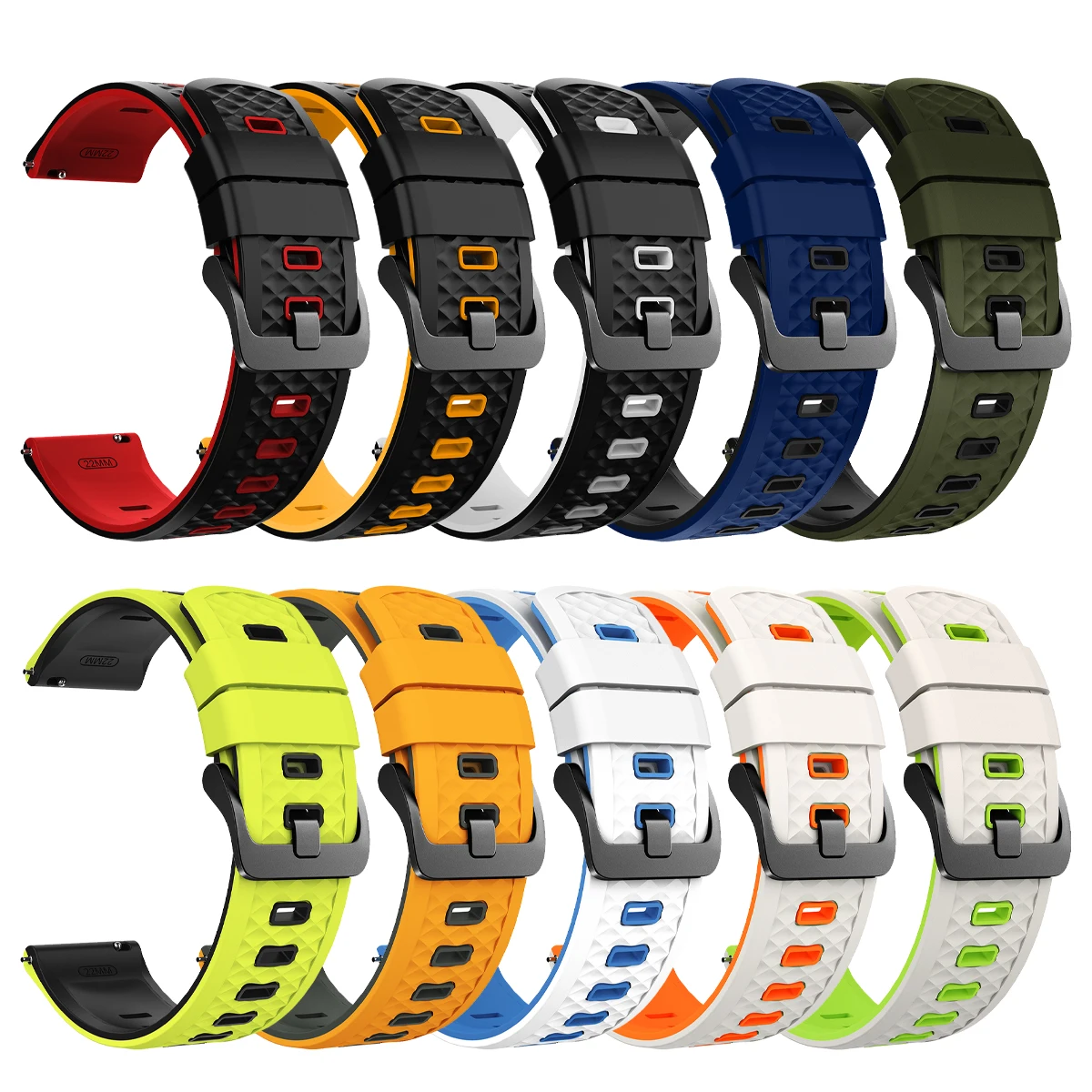 Waterproof Silicone Watch Strap, 22mm - Versatile and Durable Wristband Bracelet Accessory