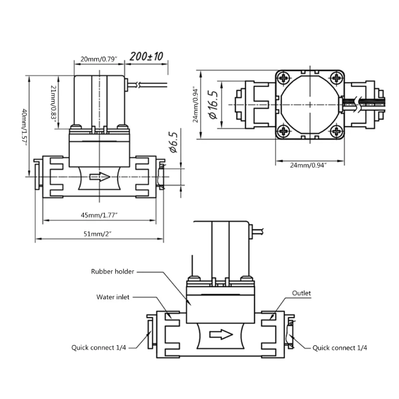 Upgraded Drinking Water Solenoid Valve Solenoid Valve High Sensitivity Bistable Pulse 1/4" Thread for Tap