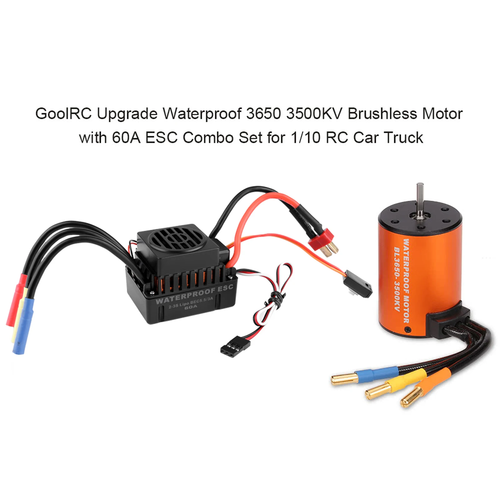 Moteur et ESC assemblés, prêts à être installés sur un châssis de voiture RC 1/10