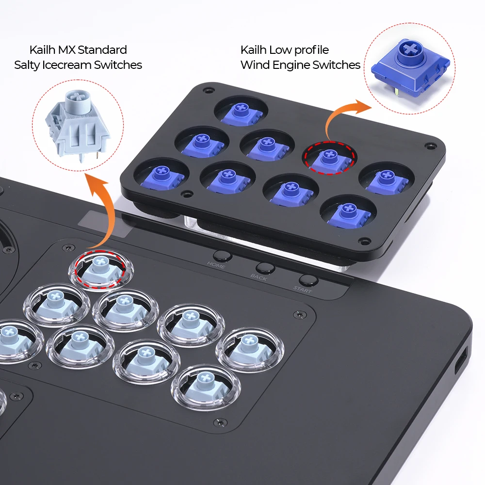 Haute42 HautePad X Hitbox Leverless Controller Arcade fight stick