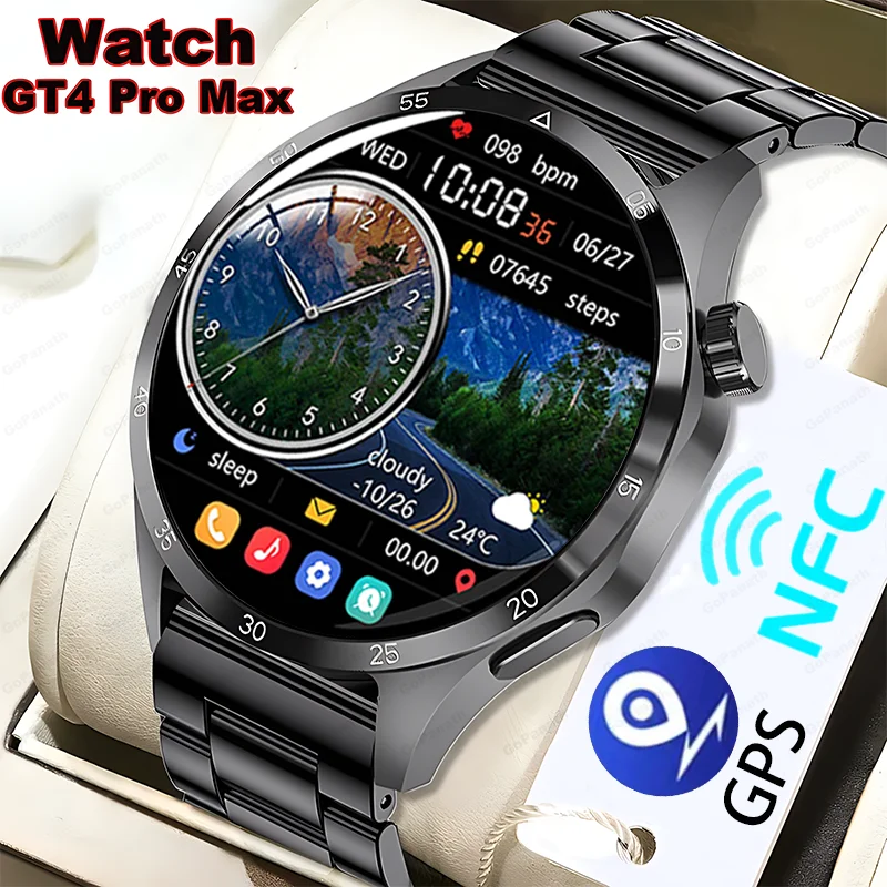 

Men's Smart Watch 360*360 HD Screen NFC Bluetooth Call Voice Assistant GPS Motion Track Health Monitoring Waterproof Smart Watch