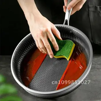 316/304 Stainless Cooker Frying Pan High Quality Pan Fried Wok Stick Pan Induction Steak General Honeycomb Non Steel Purpose
