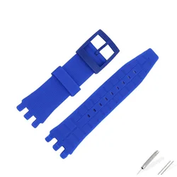 Men's 22mm Silicone Sport Watch Band - Durable Rubber Wristband - 22mm (Blue)