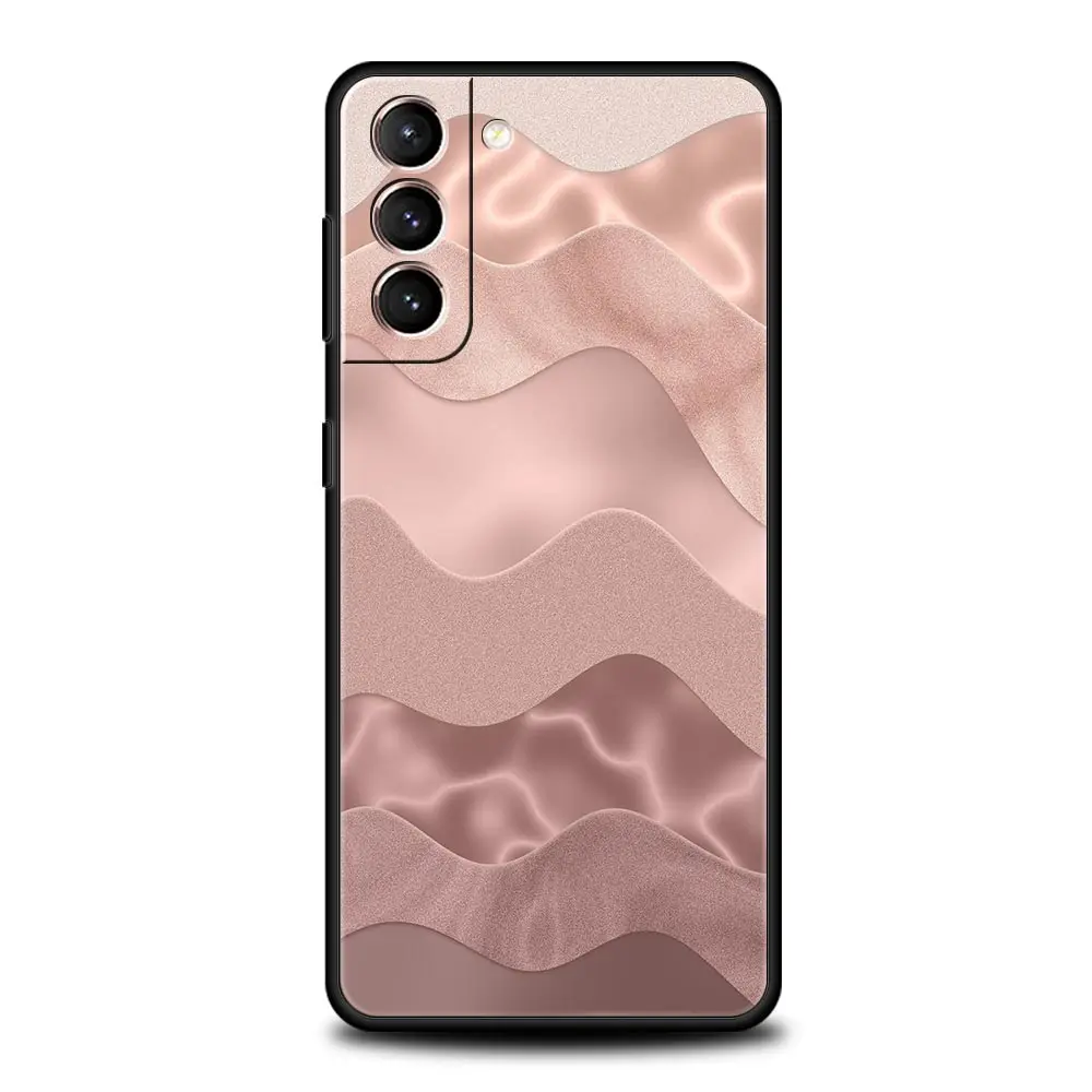 Elegant Rose Gold Art Phone Case - Stylish Soft Silicone Cover