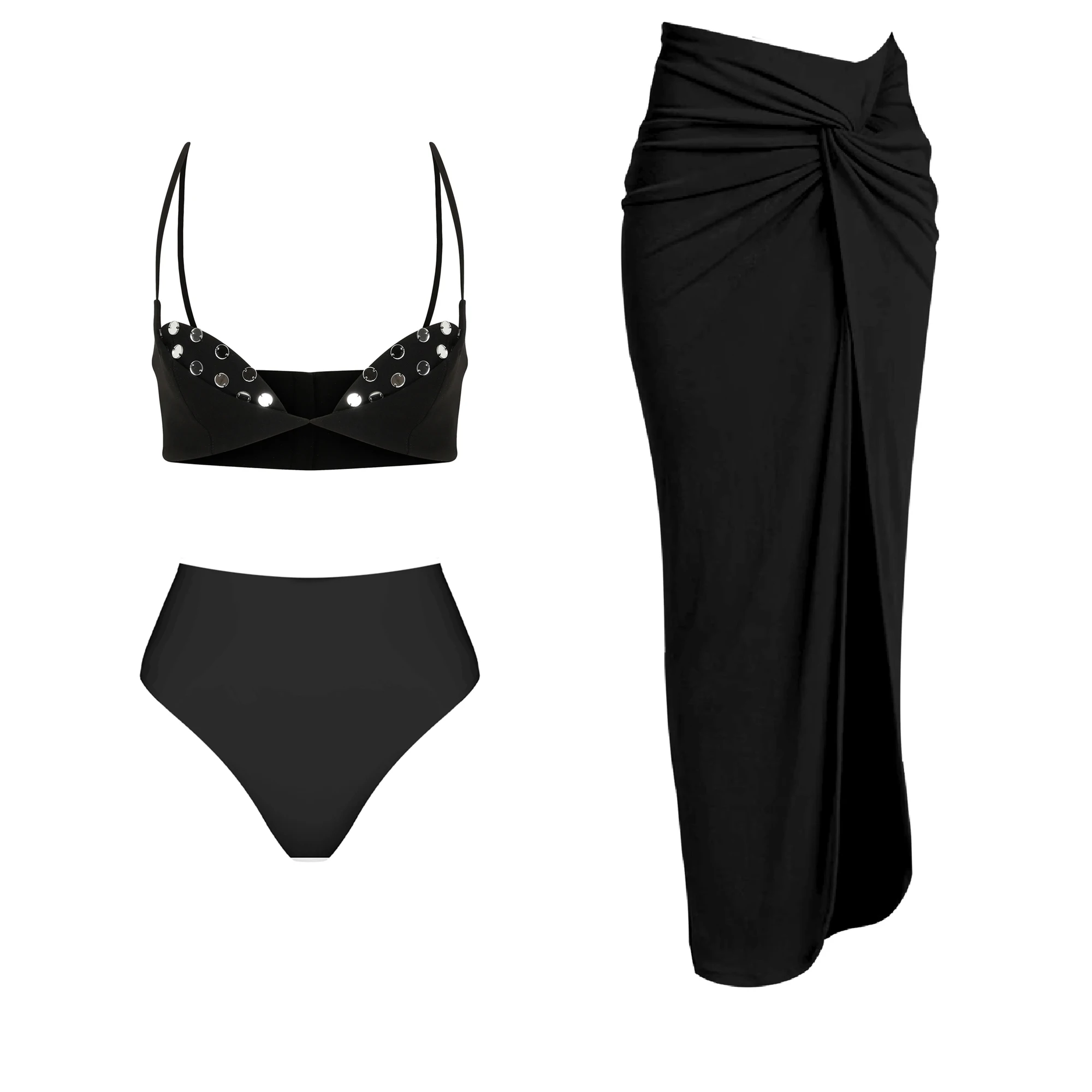 Sexy Halter Bikini Swimsuit High Waist Swimwear Women Brazilian Bikini High Leg Bathing Suit Summer Female