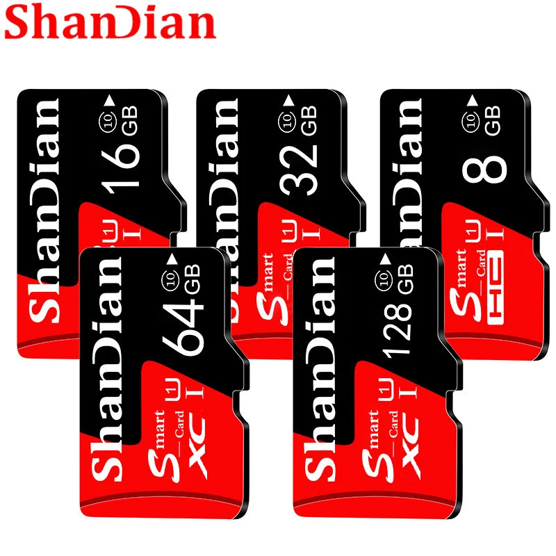 SHANDIAN 메모리 카드, 256GB 스마트 SD 카드, 512GB 플래시 카드, 128GB 메모리, 마이크로 SD TF/SD 카드, 64GB 선물, 클래스 10 UHS-1, 32GB, 16GB