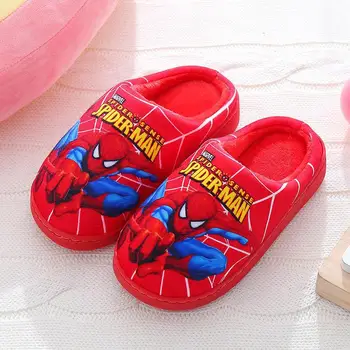 Cartoon Printed Spider-man Cotton Slippers For Children's Shoes Fashion New Style Warmth Autumn Winter Indoor Kids Boys Slipper 12