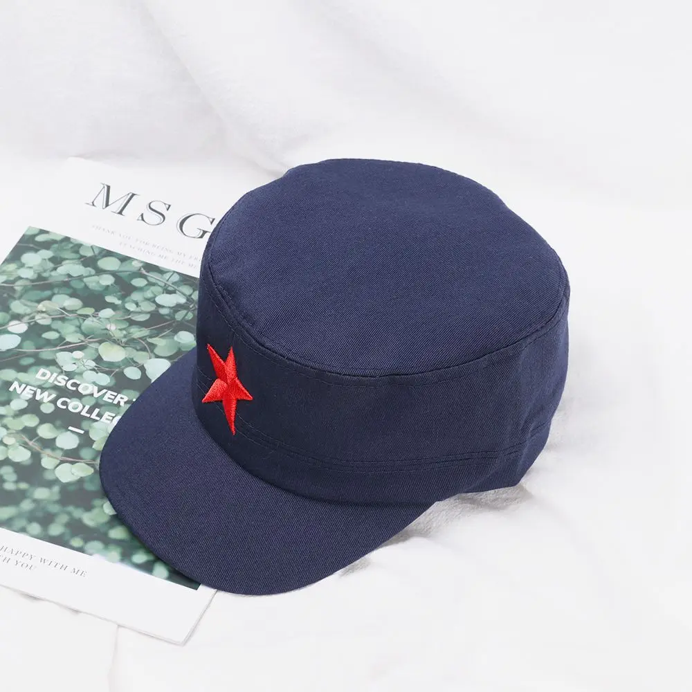 Lässige Sport-Baumwollmütze mit Verstellmöglichkeit, Roter Stern Sonnenhüte, Modische Schlichte Kappe, Klassische Herren-Militärkappen, Outdoor-Freizeit-Sporthüte – Detail 10