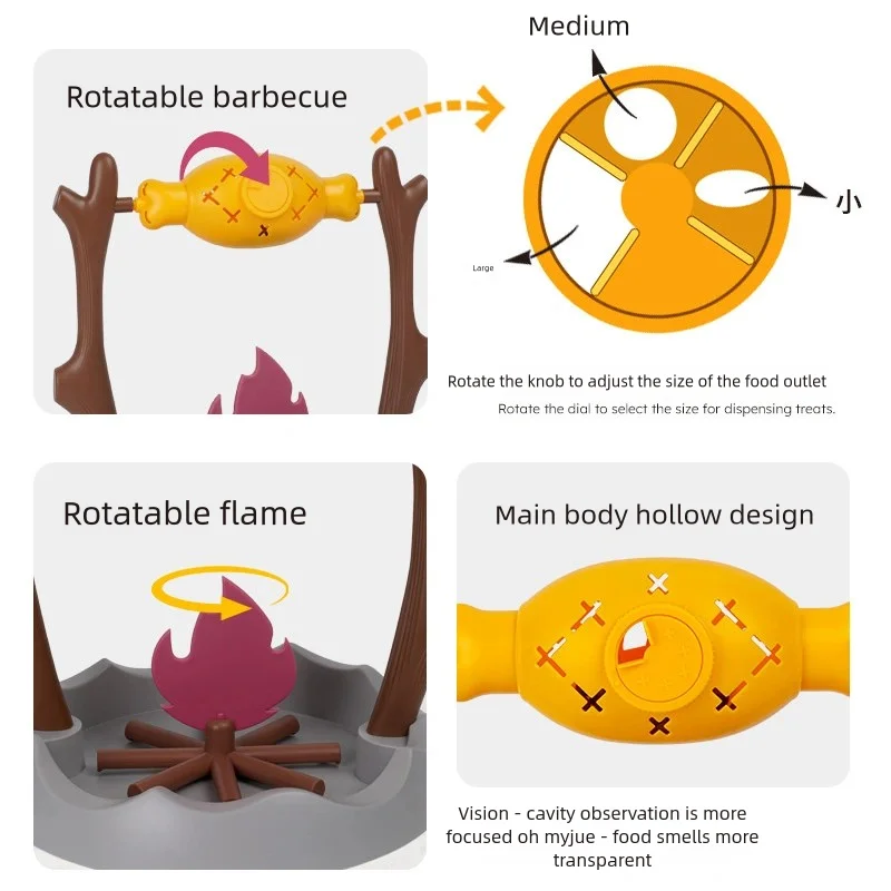 Cat and dog toys roasted chicken leg 360&deg; rotating food hiding and feeding device slow-moving feeder educational items