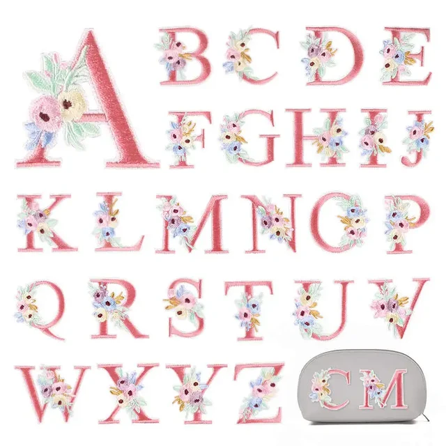 4pcs Diy Alphabet Embroidery Patch For Clothes, Bags, Apparel Sew