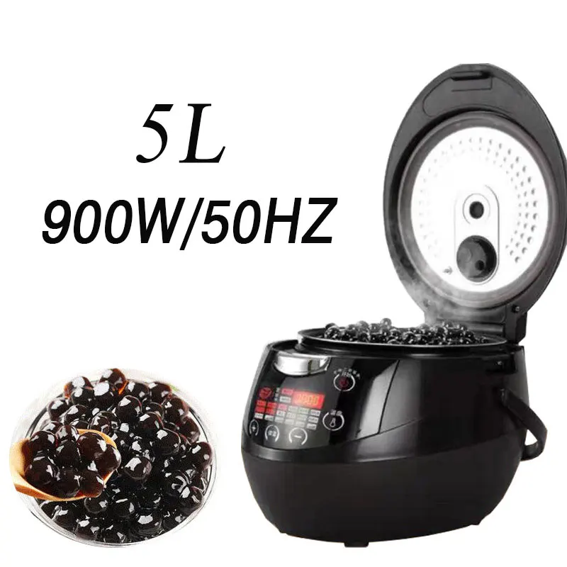

5L Large Capacity 900W Milk Tea Shop Pearls Machine Bubble Tea Pearl Cooking Pot Sago Cooker Making Machine Non-Stick Pan