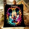 1PC Custom Name Disney Mickey Minnie Mouse Printed Blanket, All-Season Multi-Use for Nap, Camping,Travel, Sofa Machine Washable 6