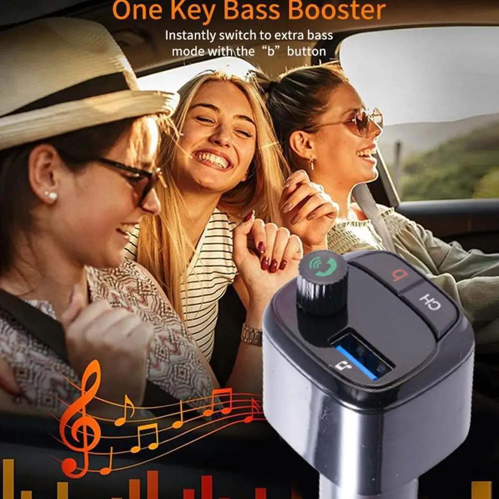 

FM-передатчик 5,0 подходит для транспортных средств, беспроводной FM-передатчик PD Bluetooth 18 Вт N8J4 QC3.0 + Type-C