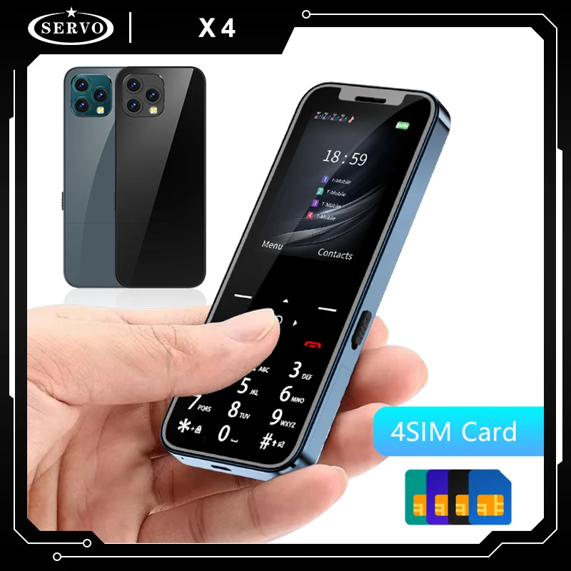 SERVO X4 Mobile Phones 2.4inch 4 SIM Cards Speed Dial Magic Voice Auto