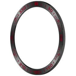 Stainless Steel Decorative Bezel Ring - Anti - Scratch Metal Frame Replacement Case - 47MM (Black Red)