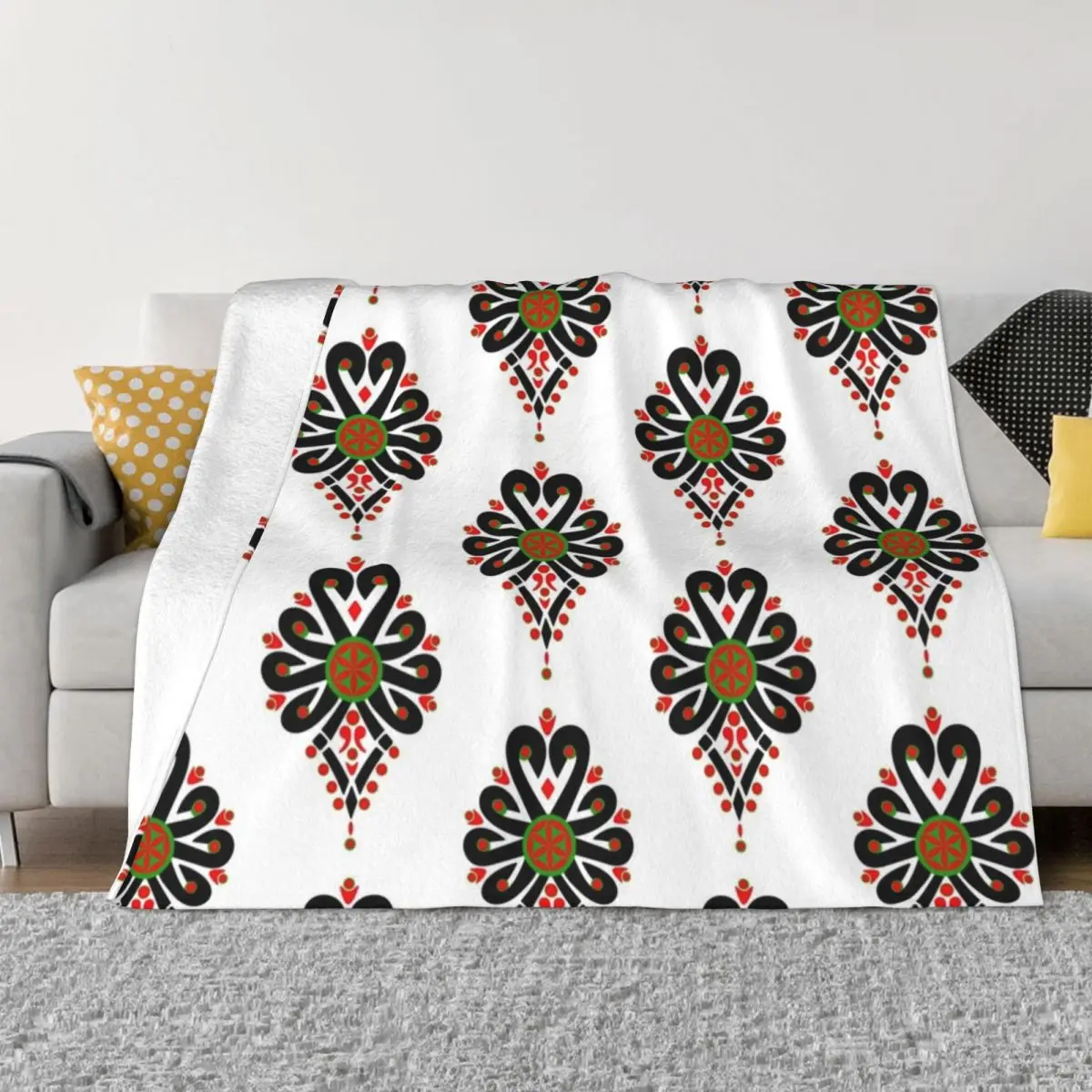 

Folk pattern of Polish highlanders Throw Blanket Cute Kid'S Blankets