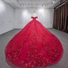 Quinceanera Dresses Ball Gown Flower Vestidos De 15 Años Red Sweetheart Flowers Beading DY9973 Evening Party Dress bar mitzvah 2