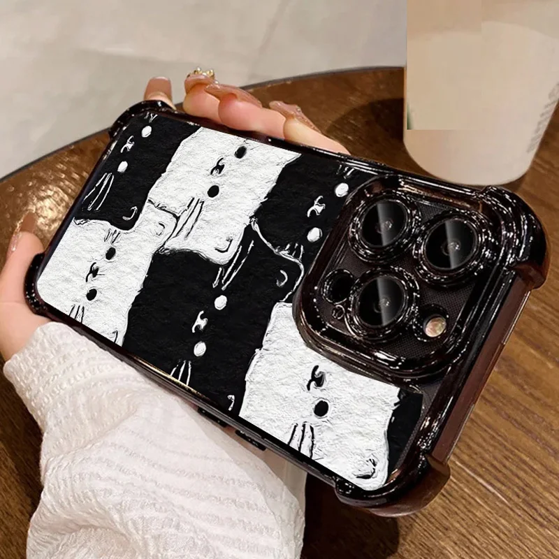 Luxury Black Cat Cartoon Plating Anti-Knock Phone Case