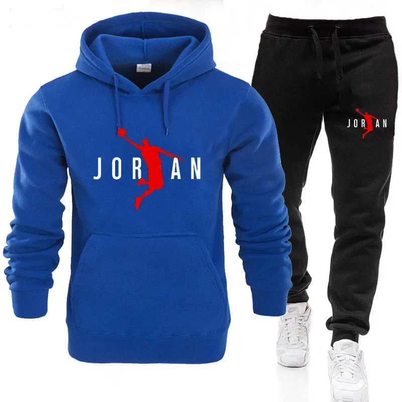 2024 Fall Winter Men's Tracksuit Hoodie Pants 2Pcs Sets Suit Leisure Sweatshirts Sweatpants Fashion Trends Brand Clothing S-3XL 2