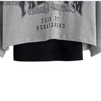 T-shirt imprimé graphique vintage pour femmes, haut court, manches courtes, vêtements Y2K, été, t-shirt court sexy, ensemble 2 pièces, 2025 3