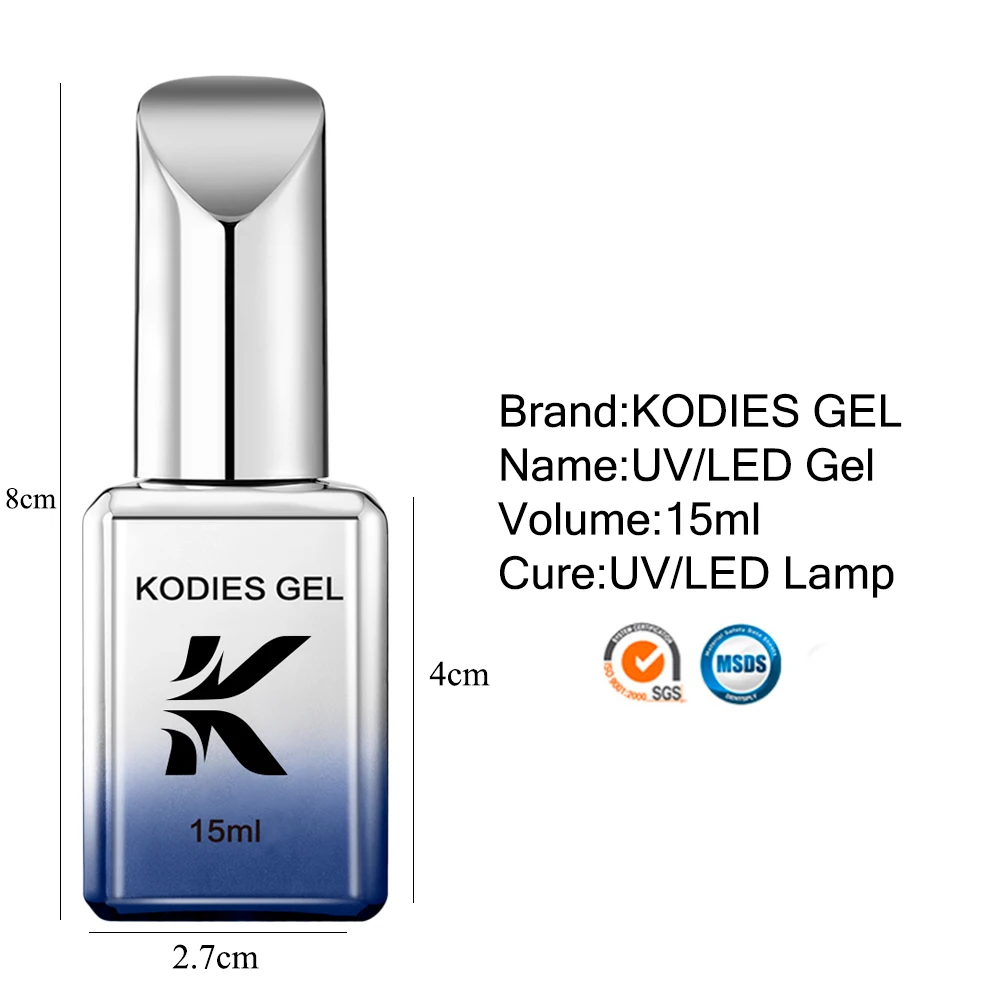 KODIES 젤 젤리 네일 젤 광택제, 반영구 UV 반투명 누드 핑크 앰버 젤 바니시, 매니큐어 네일 래커, 15ml