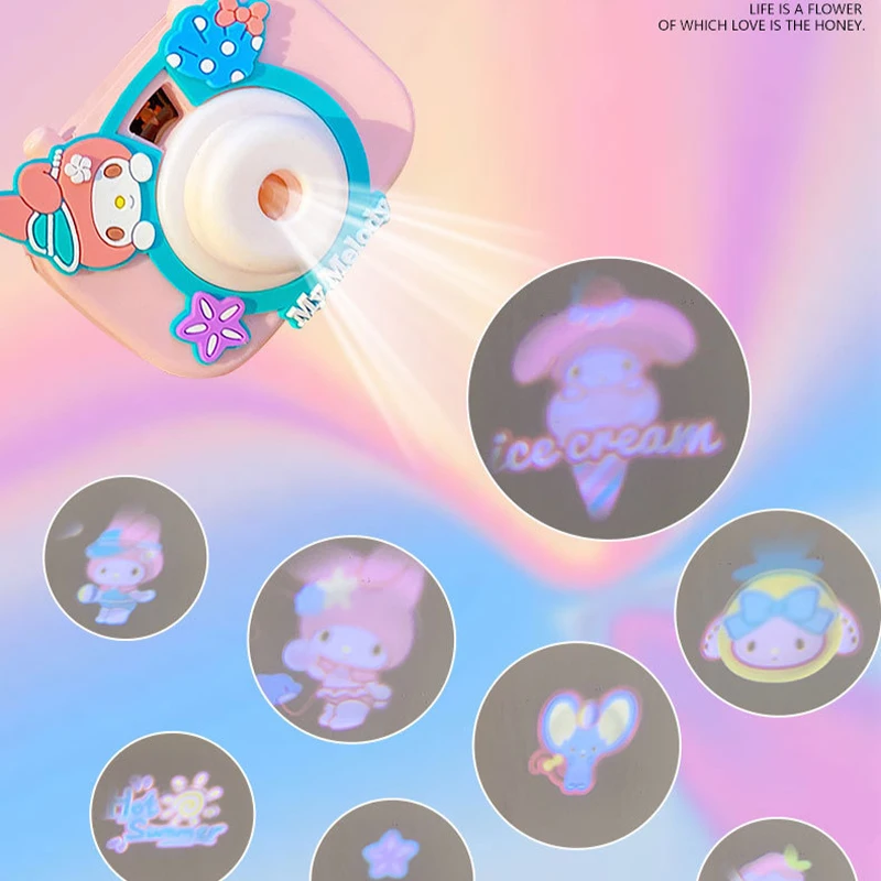 Key chain Sanrio Hello Kitty Cinnamoroll My Melody Kuromi Key Chain Projection Keyring Schoolbag Pendant