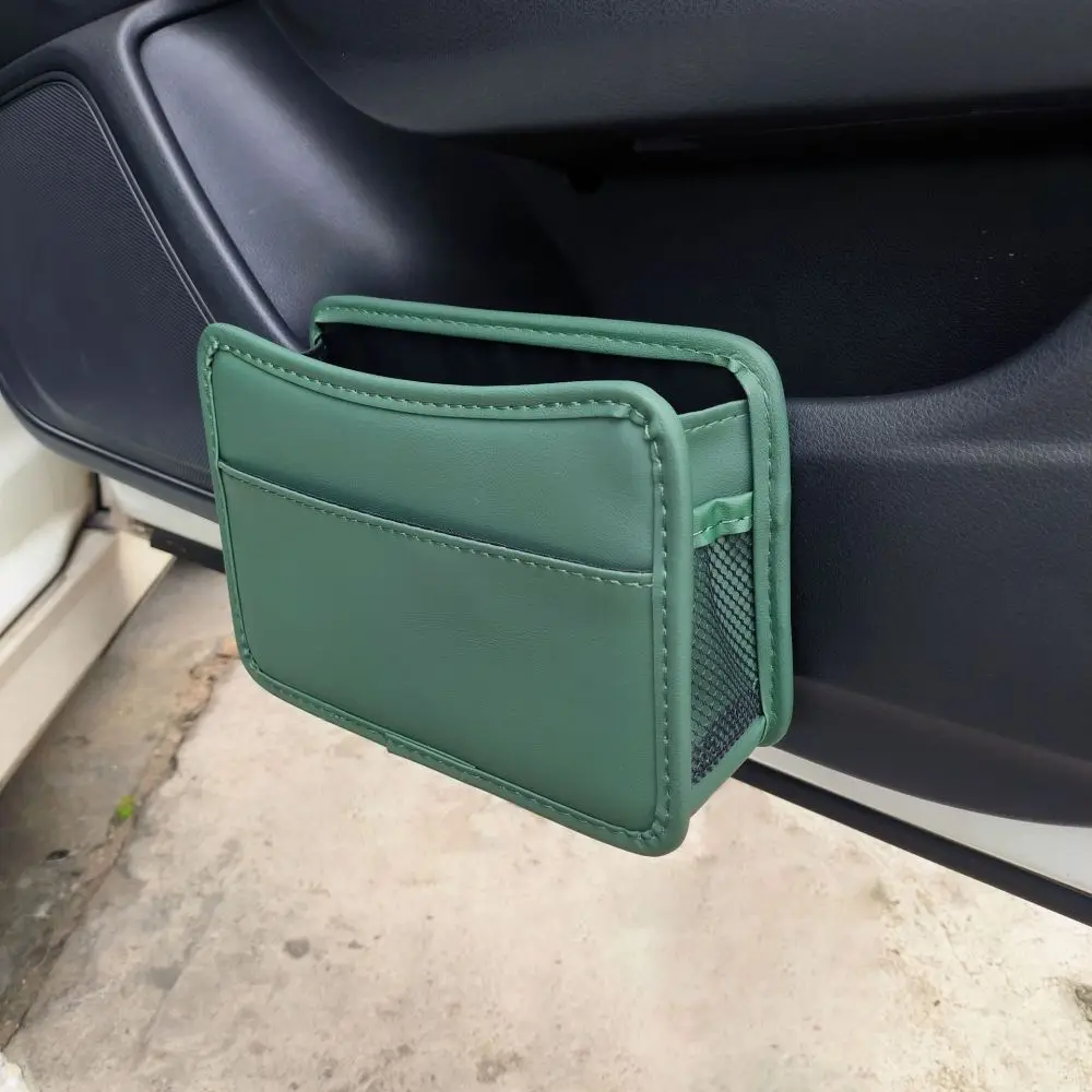 NEW Portable Hanging Mini Car Trash Can Leather Vehicle Dustbin Garbage Organizer Holder Auto Storage Bin Accessories