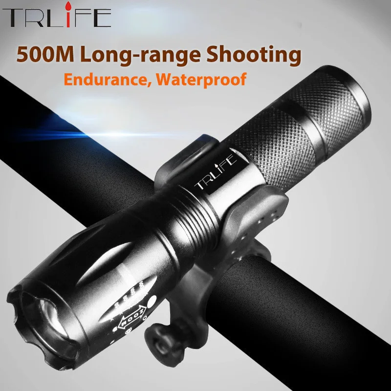 

9000LM Powerful LED Flashlight Bycicle Lamp Tactical Bike Torch V6/L2/T6 Zoomable Lanterna 5 Mode Outdoor Running Use AAA 18650