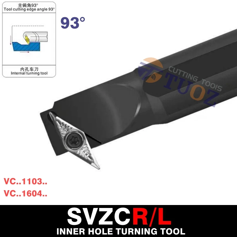 

TUOZ CNC Internal Turning Tool Lathe Boring Bar Tool Holder S32T-SVZCR16 S32T-SVZCL16 S32T 32mm 93° SVZCL16 SVZCR16 VC16