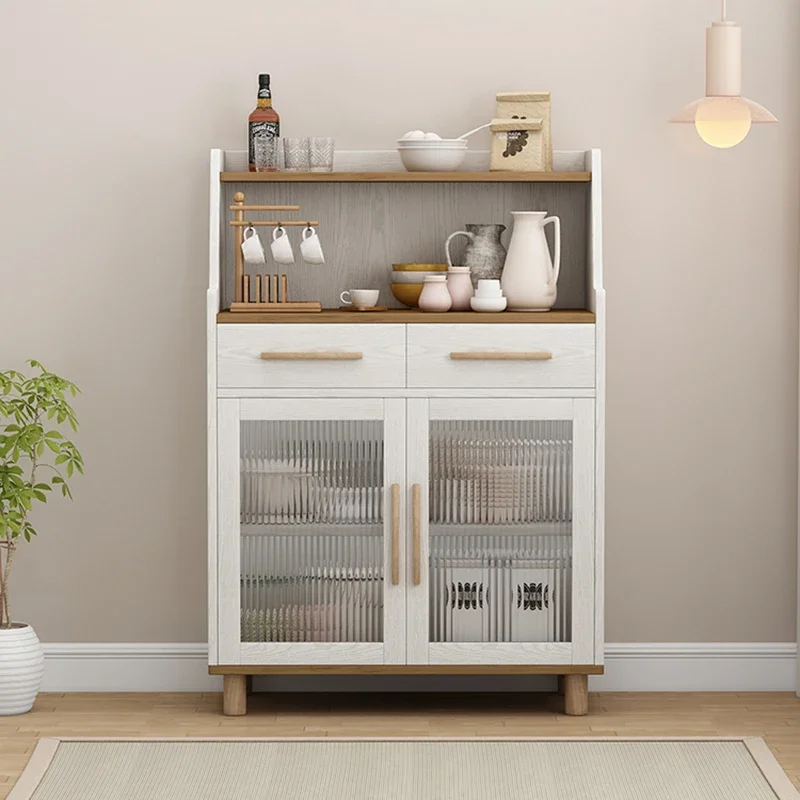 Sideboard Furniture Organizer Room Sideboards White Angle Shelf Industrial Living Kitchen Storage Two-door Cabinet et LT
